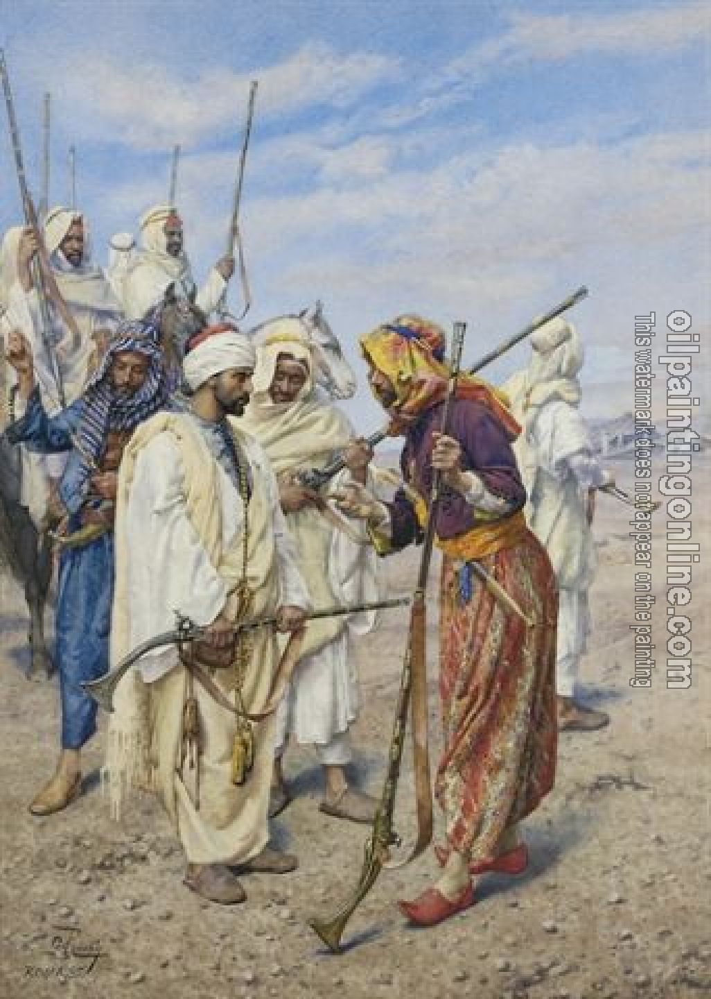 Giulio Rosati - Bedouins preparing a raiding party